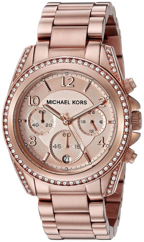 michael kors uhr gold lederarmband|Michael Kors leather watch.